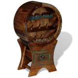 Wine Rack for 10 Bottles Solid Reclaimed Wood - Rear View