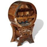 Wine Rack for 10 Bottles Solid Reclaimed Wood - Low Angle