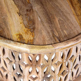 Two Piece Coffee Table Set Solid Mango Wood - Close-Up Angle