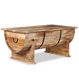 Coffee Table Solid Mango Wood 88x50x40 cm - Rear View