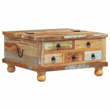 Coffee Table Reclaimed Wood 70x70x38 cm - Front View