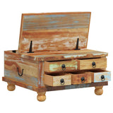 Coffee Table Reclaimed Wood 70x70x38 cm - 45-Degree Angle