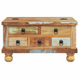 Coffee Table Reclaimed Wood 70x70x38 cm - Rear View