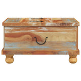 Coffee Table Reclaimed Wood 70x70x38 cm - Close-Up Angle