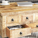Coffee Table Rough Mango Wood 70x70x40 cm