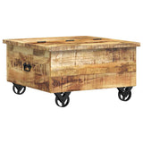 Coffee Table Rough Mango Wood 70x70x40 cm - Low Angle