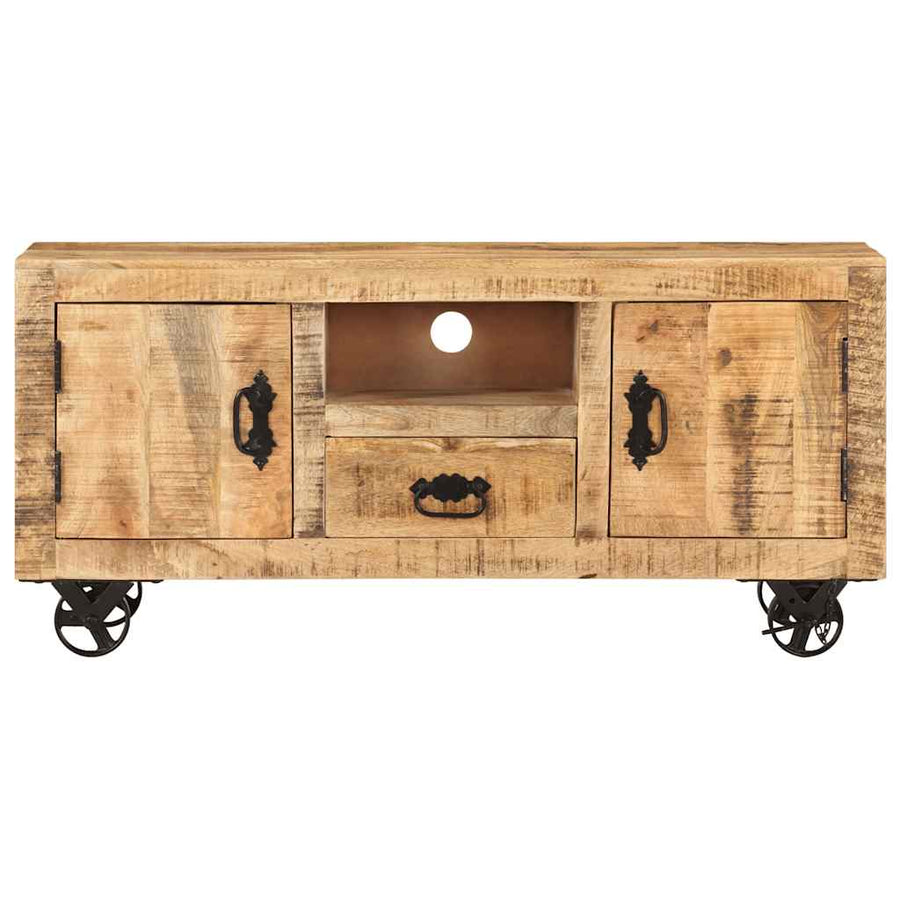 TV Cabinet Rough Mango Wood 110x30x50 cm