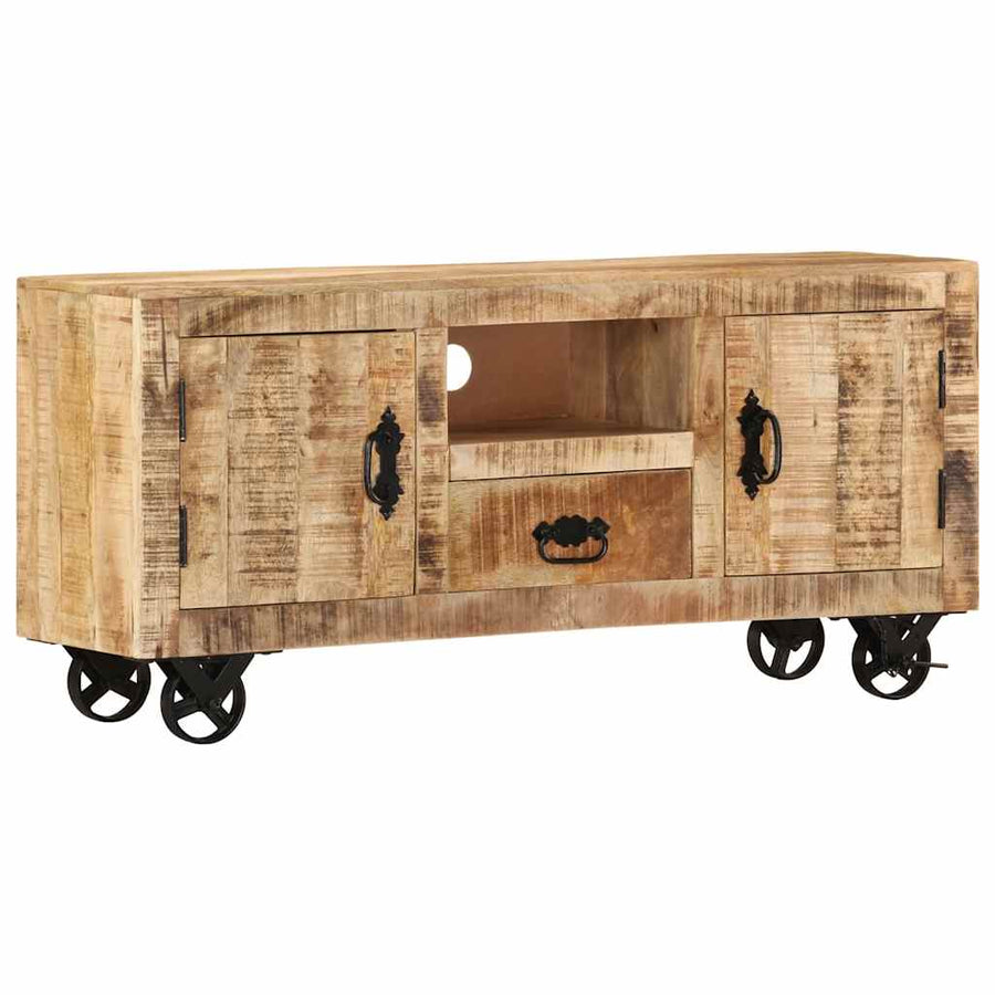 TV Cabinet Rough Mango Wood 110x30x50 cm