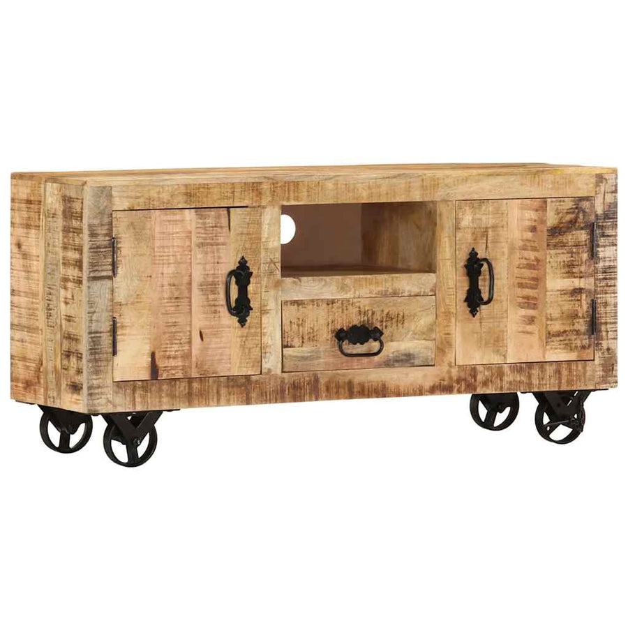 TV Cabinet Rough Mango Wood 110x30x50 cm