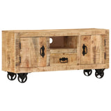 TV Cabinet Rough Mango Wood 110x30x50 cm - Extra Image