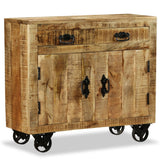 Sideboard With 2 Drawers And 1 Cabinet Rough Mango Wood - Side View
