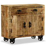 Sideboard With 2 Drawers And 1 Cabinet Rough Mango Wood - Top-Down View