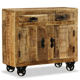 Sideboard With 2 Drawers And 1 Cabinet Rough Mango Wood - 45-Degree Angle