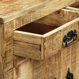 Sideboard With 2 Drawers And 1 Cabinet Rough Mango Wood - Low Angle
