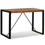 Dining Table Solid Reclaimed Wood 120 Cm - Front View