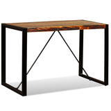 Dining Table Solid Reclaimed Wood 120 Cm - Side View