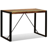 Dining Table Solid Reclaimed Wood 120 Cm - Low Angle
