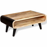 Coffee Table Rough Mango Wood 90x55x39 cm - Side View