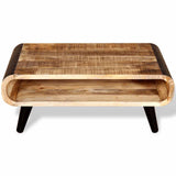 Coffee Table Rough Mango Wood 90x55x39 cm - Rear View