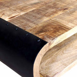 Coffee Table Rough Mango Wood 90x55x39 cm - Close-Up Angle