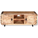 TV Cabinet Rough Mango Wood 120x30x50 cm - Rear View