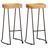 Bar Stools 2 pcs Solid Mango Wood