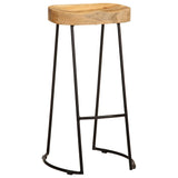 Bar Stools 2 pcs Solid Mango Wood - Front View