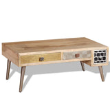 Coffee Table with Drawers Solid Mango Wood 105x55x41 cm