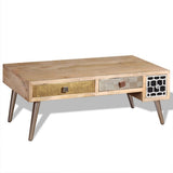 Coffee Table with Drawers Solid Mango Wood 105x55x41 cm
