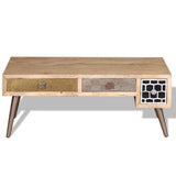 Coffee Table with Drawers Solid Mango Wood 105x55x41 cm