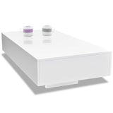 Coffee Table High Gloss White - Top-Down View