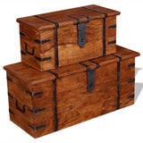 Two Piece Storage Chest Set Solid Wood - Extra Image
