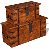 Two Piece Storage Chest Set Solid Wood - Extra Image