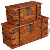 Two Piece Storage Chest Set Solid Wood - Extra Image