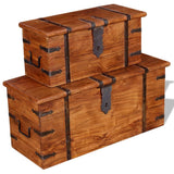 Two Piece Storage Chest Set Solid Wood - Extra Image