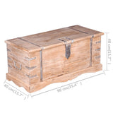 Storage Chest Solid Acacia Wood - 45-Degree Angle