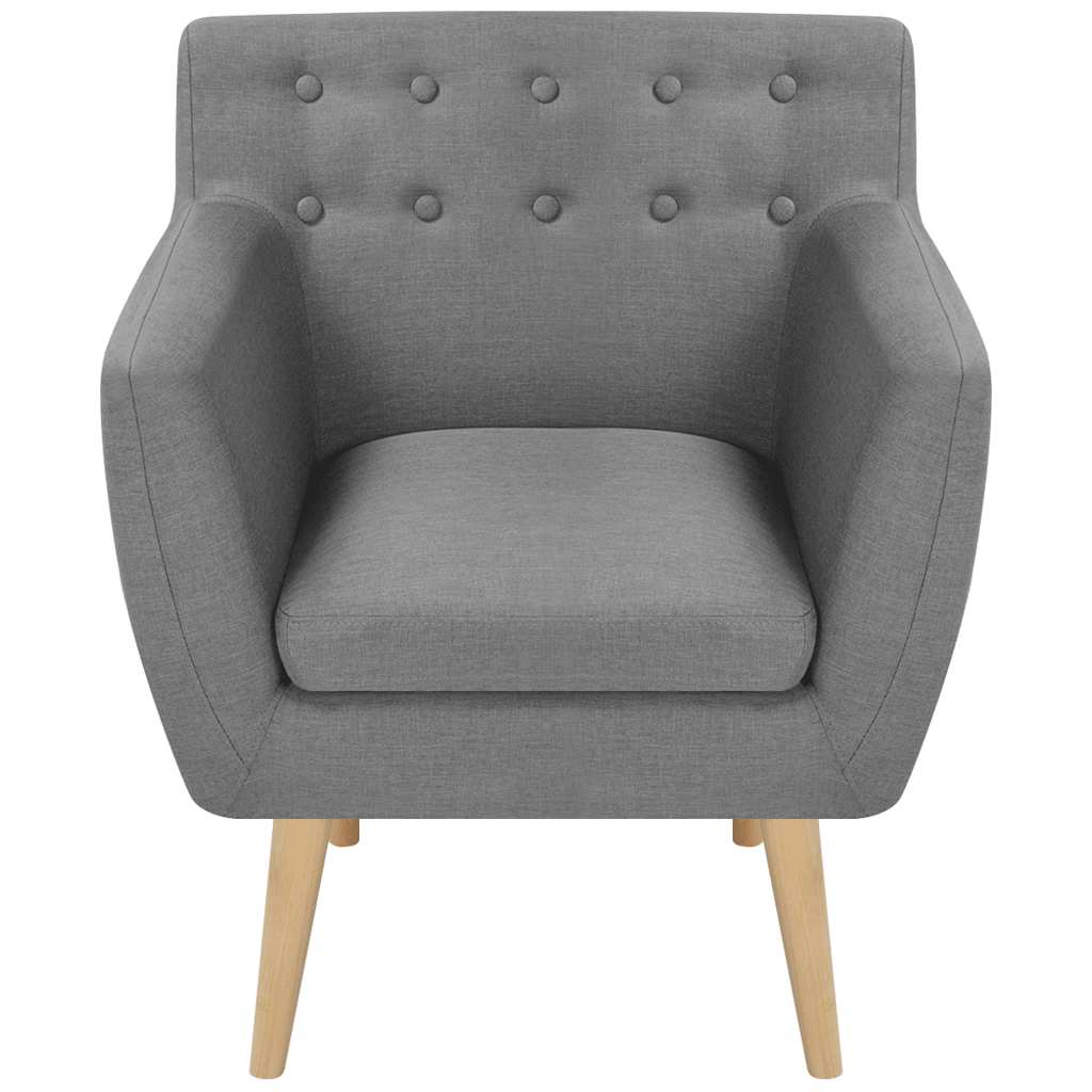 Armchair Light Grey Fabric
