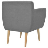 Armchair Light Grey Fabric - Side View