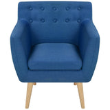 Armchair Blue Fabric - Front View