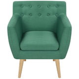 Armchair Green Fabric - Front View