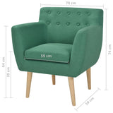 Armchair Green Fabric - 45-Degree Angle