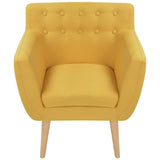 Armchair Yellow Fabric - Front View