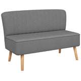Sofa Fabric 117x55.5x77 cm Light Grey - Front View