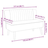 Sofa Fabric 117x55.5x77 cm Light Grey