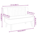 Sofa Fabric 117x55.5x77 cm Blue - Close-Up Angle