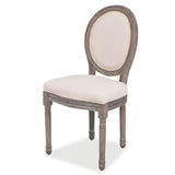 Dining Chairs 2 pcs Cream Fabric - Front View