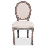 Dining Chairs 2 pcs Cream Fabric - Side View