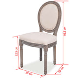 Dining Chairs 2 pcs Cream Fabric - Close-Up Angle