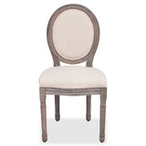 Dining Chairs 4 pcs Cream Fabric - Side View