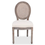Dining Chairs 2 pcs Cream Fabric - Side View